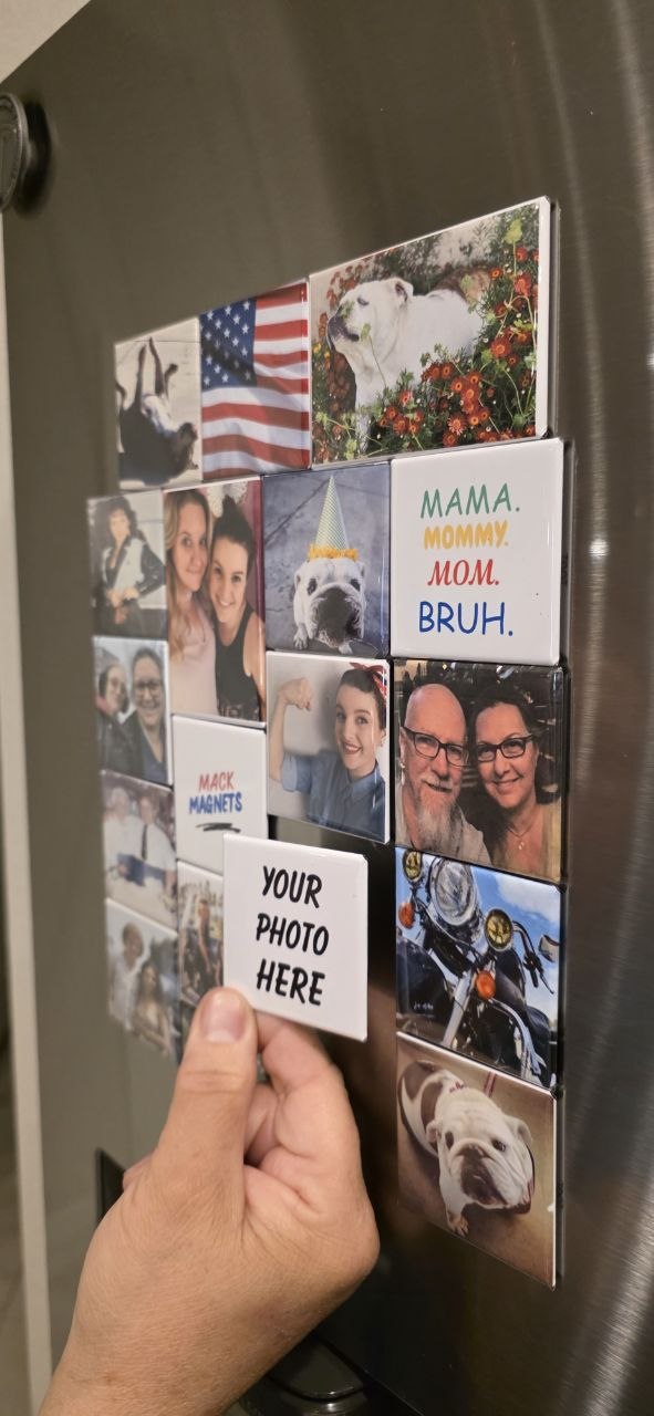 Photo magnets close-up